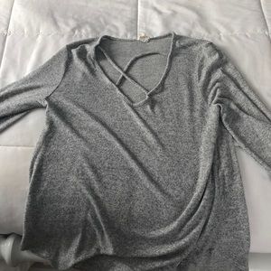 Grey crossed shirt